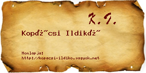 Kopácsi Ildikó névjegykártya