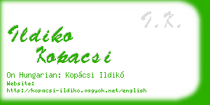 ildiko kopacsi business card