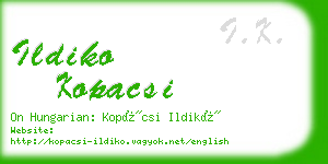 ildiko kopacsi business card